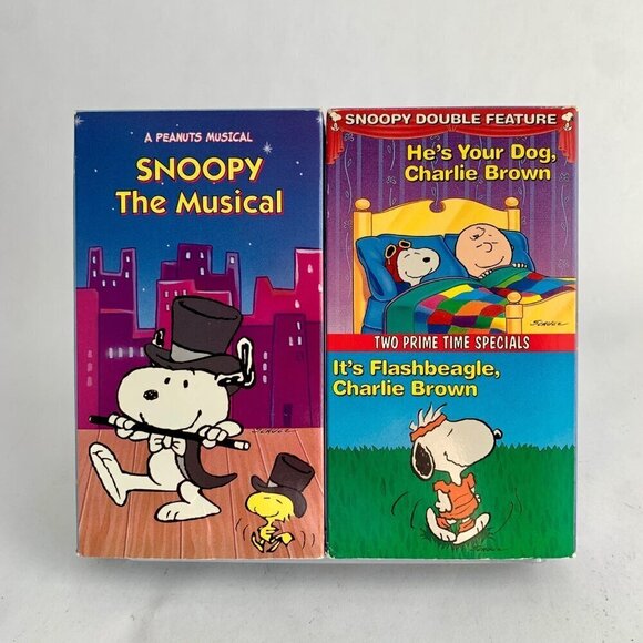 Snoopy the Musical Double Feature Flashbeagle He's Your Dog VHS Vintage - Picture 1 of 1